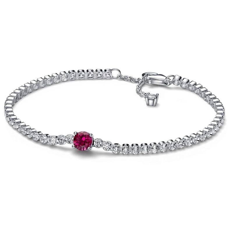 Pandora Timeless Red Sparkling Round Pavé Tennis rannekoru 18 cm  592403C01-1