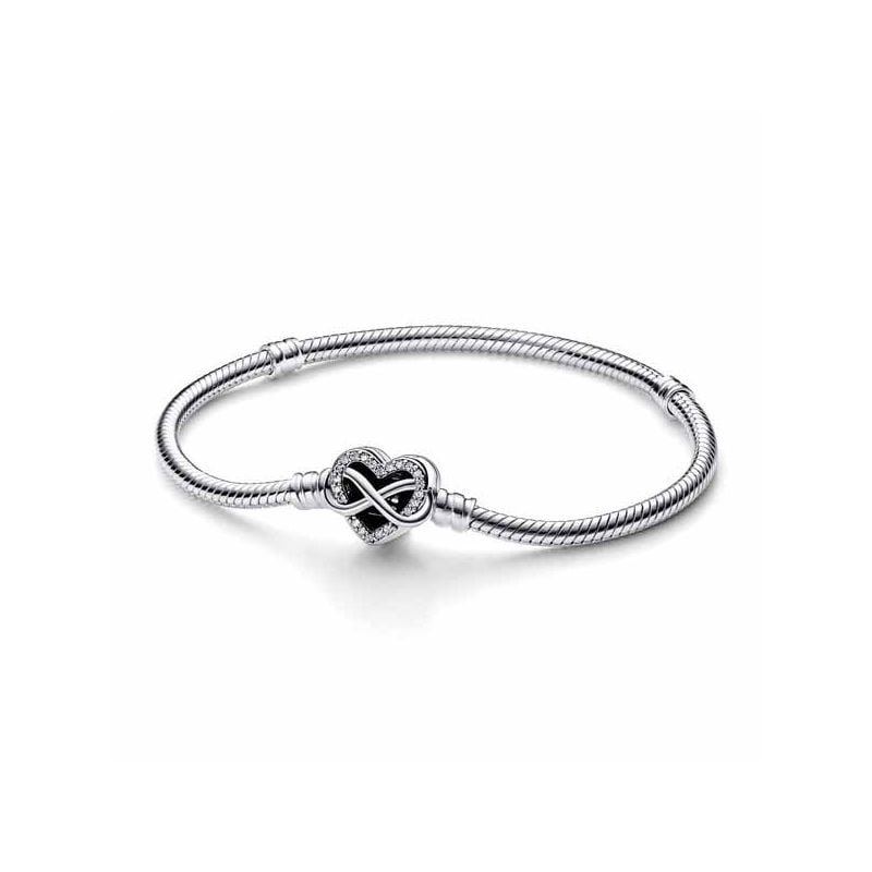 Pandora Moments Sparkling Infinity Heart Clasp Snake Chain 19 cm 592645C01-1