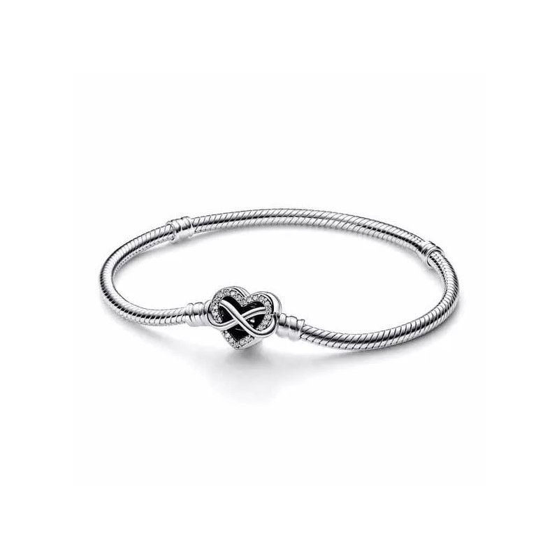 Pandora Moments Sparkling Infinity Heart Clasp Snake Chain rannekoru 23 cm 592645C01-1