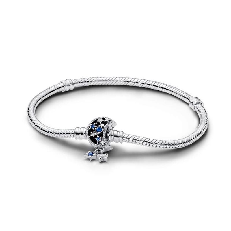 Pandora Moments Sparkling Moon Clasp Snake Chain 17 cm 592819C01-1
