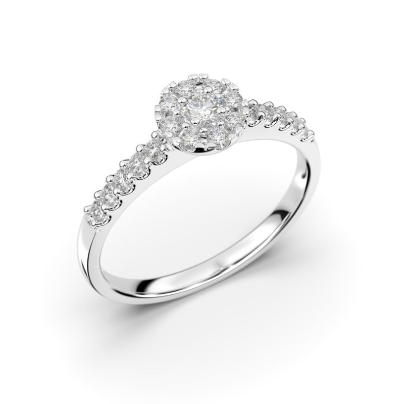 Festive Bella timanttisormus, platina 607-025-PT