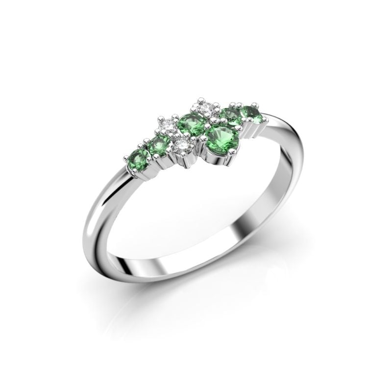 Festive Nelly Green timanttisormus, platina 609-019G-PT