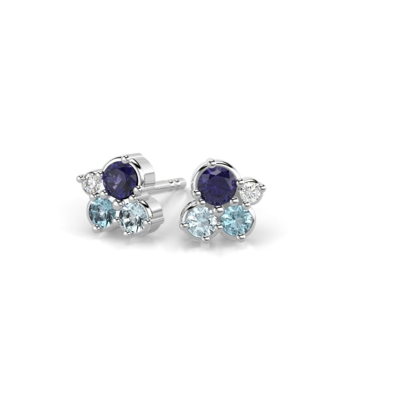 Festive Nelly Blue timanttikorvakorut, platina 629-024B-PT