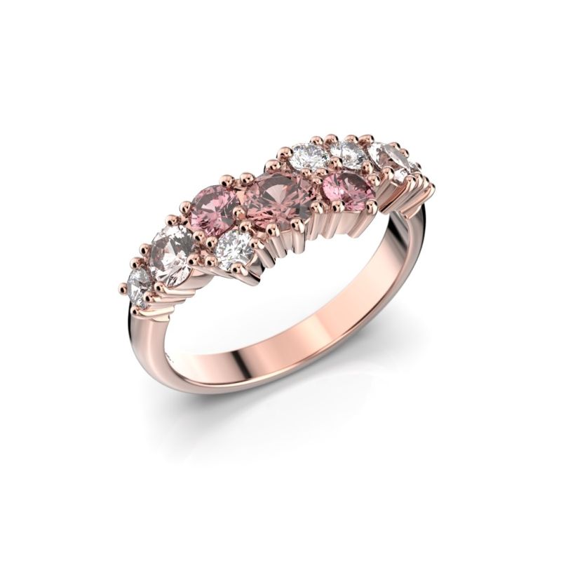 Festive Nadja Grand Pink timanttisormus, punakulta 669-105P-PK