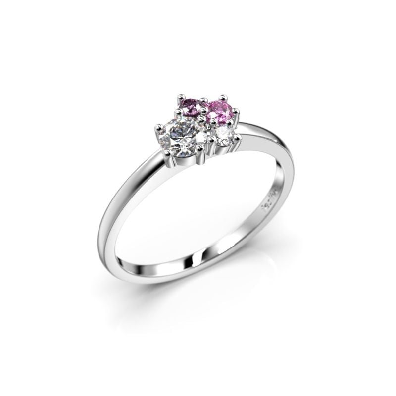 Festive Nadja Bloom Pink timanttisormus, platina 688-027P-PT