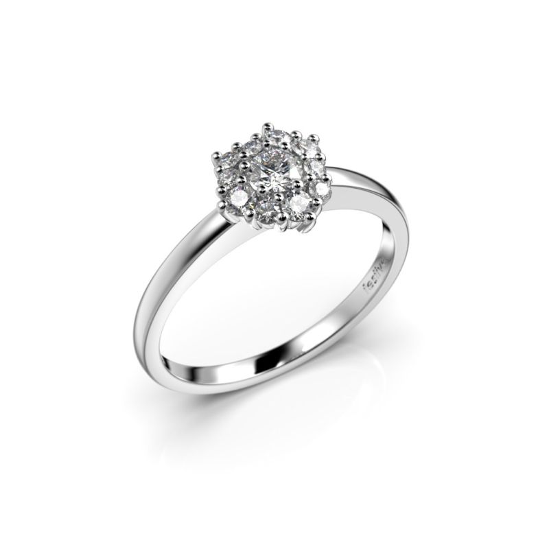Festive Nadja Halo timanttisormus, platina 690-028-PT