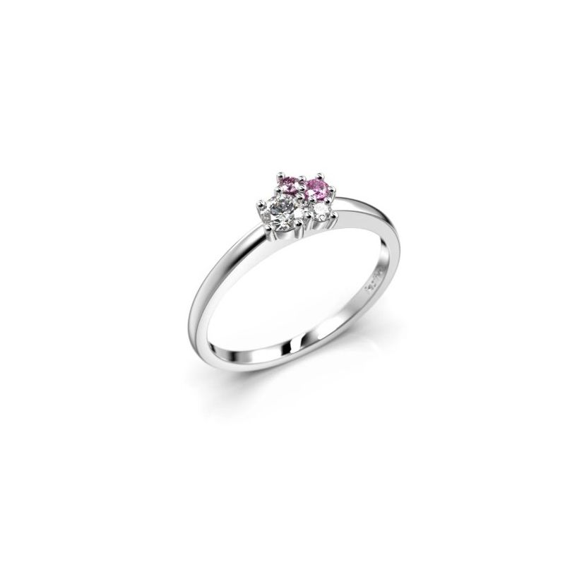 Festive Nadja Bloom Pink timanttisormus, platina 691-017P-PT