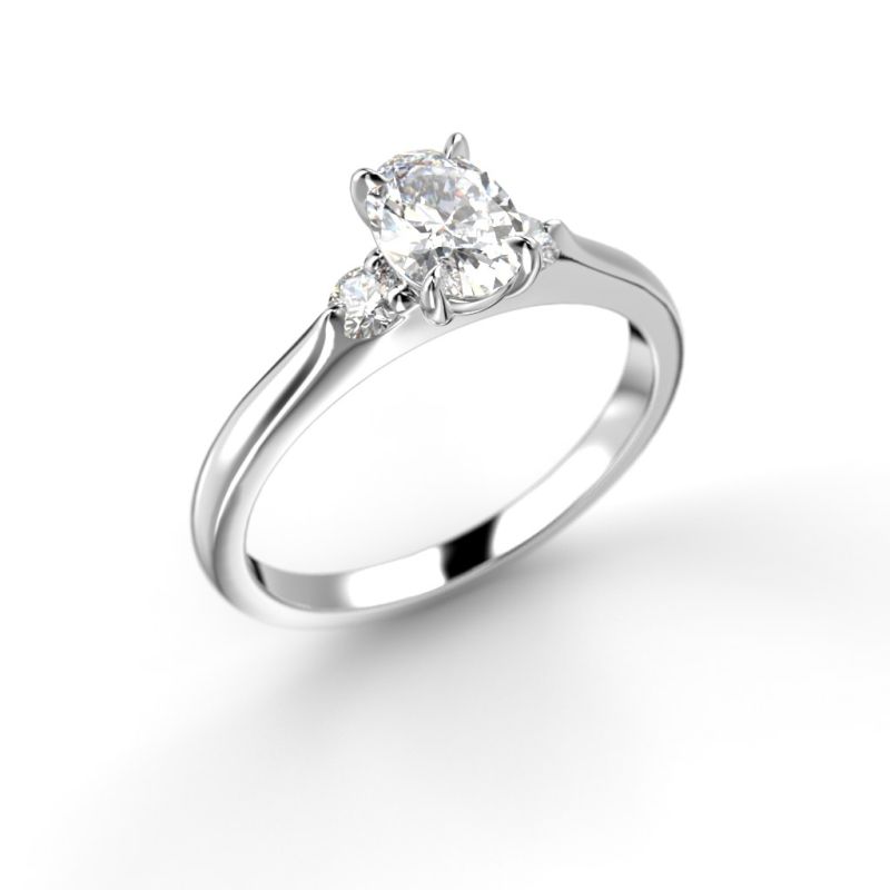 Festive Megan Oval timanttisormus, platina 709-064-PT