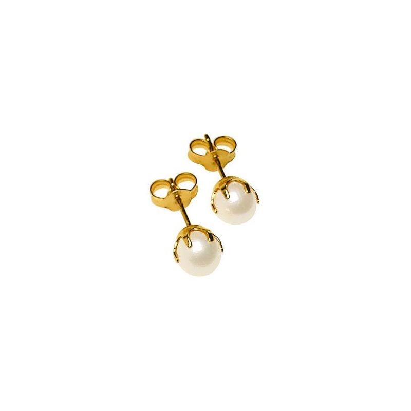 Goldene Perlenohrringe, 5 mm 7212050000-1
