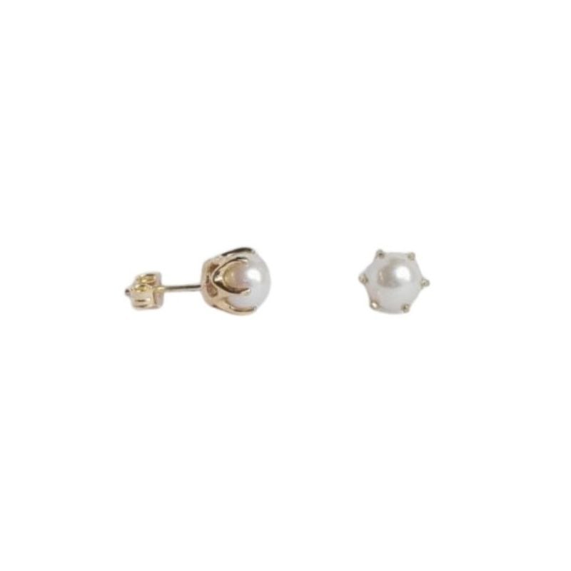 Goldene Perlenohrringe, 6 mm 7214760000-1