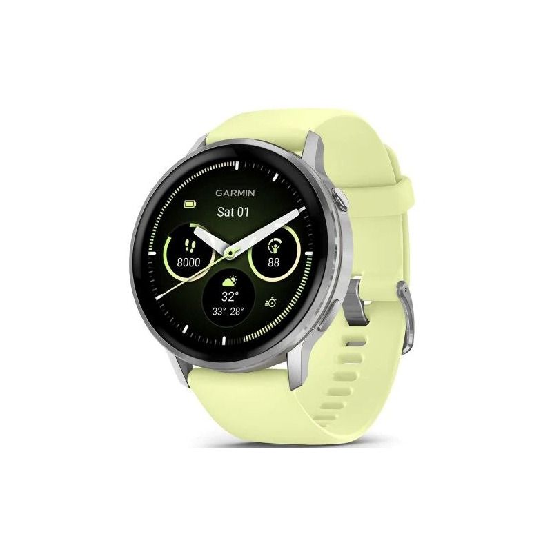Garmin Venu 4 45mm Silver with Citron Silicone Band 010-03014-02