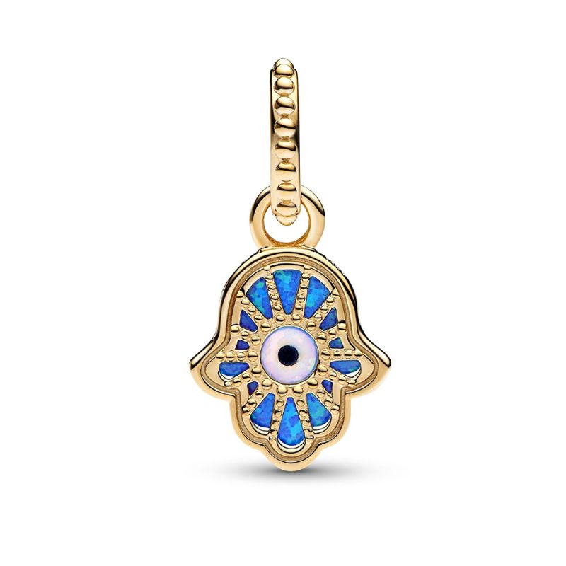 Pandora Moments Opalescent Blue Hamsa Hand Dangle hela 762699C01-1