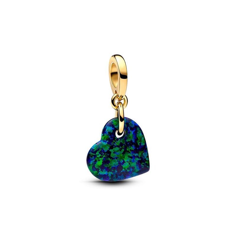 Pandora Opalescent Green Heart Dangle hela 763348C01-1