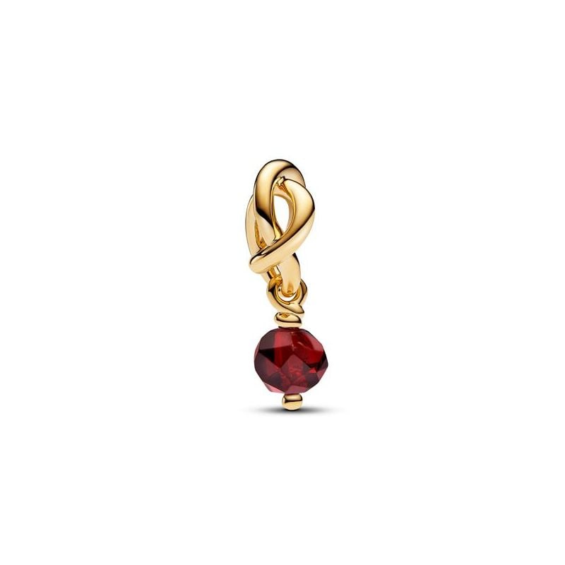 Pandora Faceted Red Eternity Circle Dangle hela 763462C01 / tammikuu -1