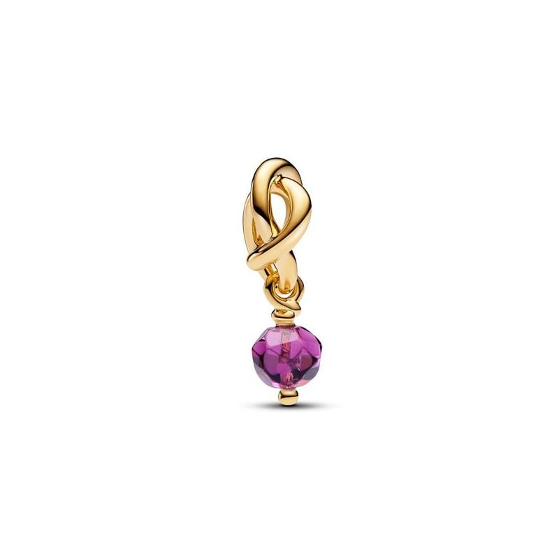 Pandora Faceted Purple Eternity Circle Dangle Charme 763462C02 / Februar-1