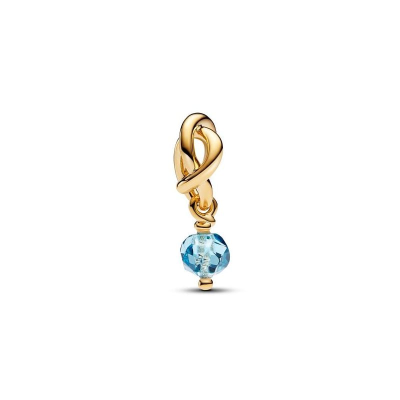 Pandora Faceted Sea Aqua Blue Eternity Circle Dangle hela 763462C03 / maaliskuu -1