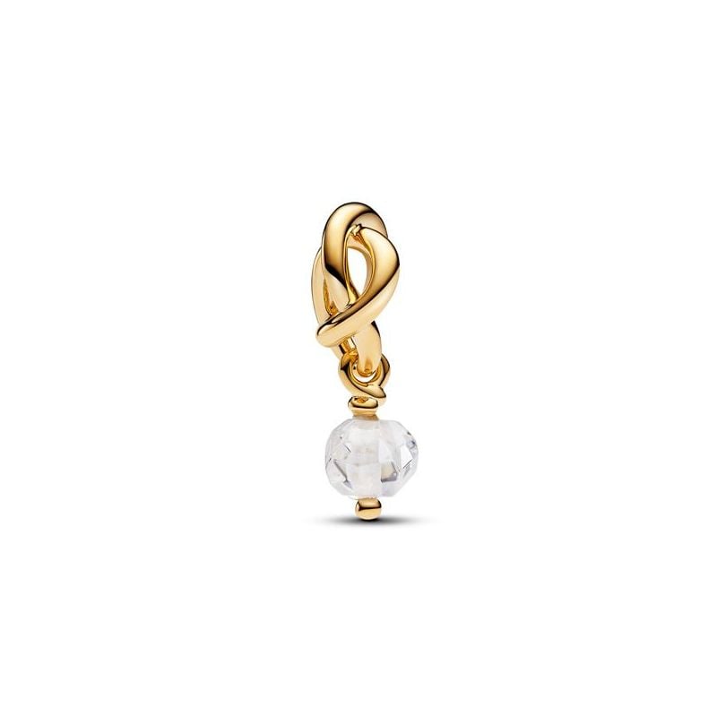 Pandora Faceted Clear Eternity Circle Dangle hela 763462C04 / huhtikuu -1