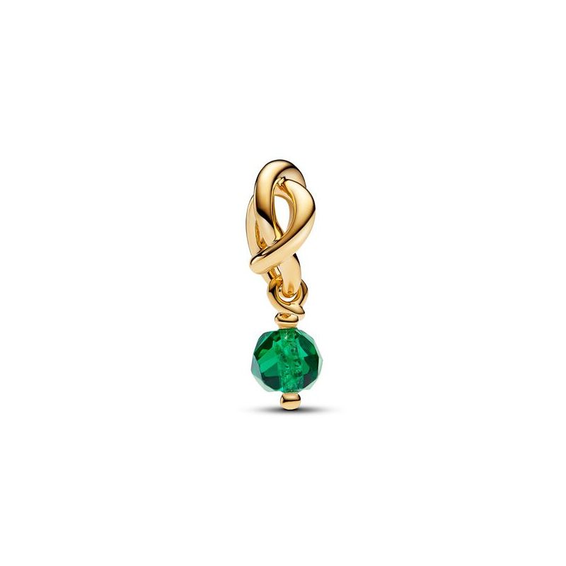 Pandora Faceted Green Eternity Circle Dangle Charme 763462C05 / Mai-1