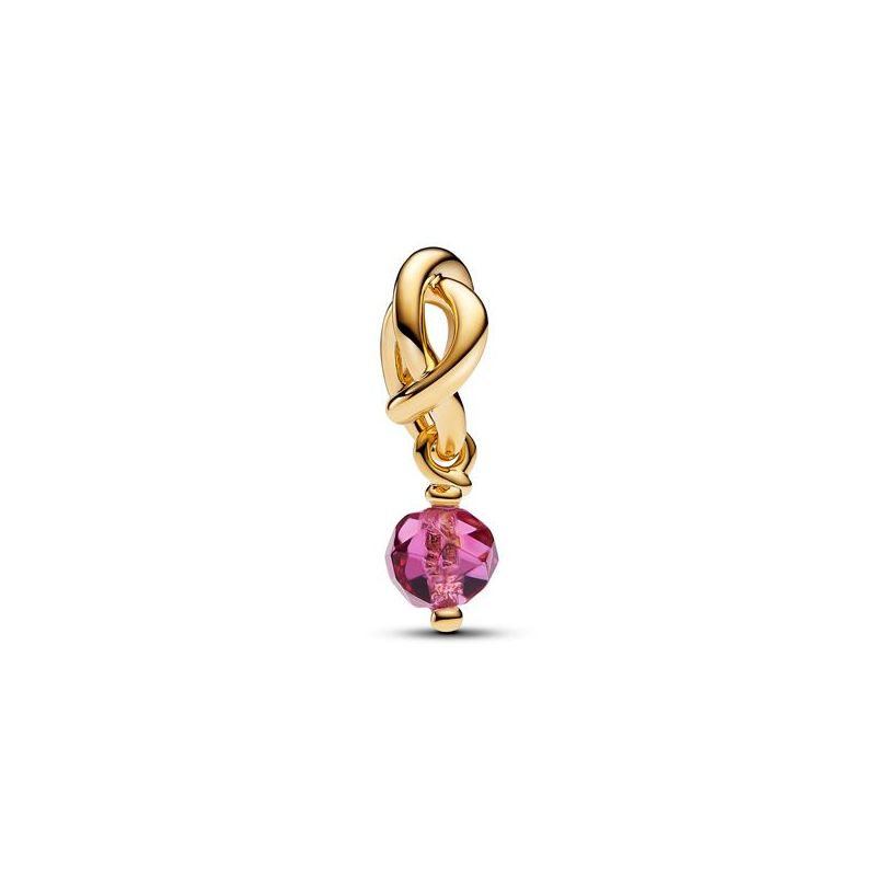 Pandora Faceted Pink Eternity Circle Dangle hela 763462C10 / lokakuu-1