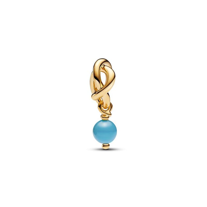 Pandora Turquoise Blue Eternity Circle Dangle hela 763462C12 / joulukuu -1