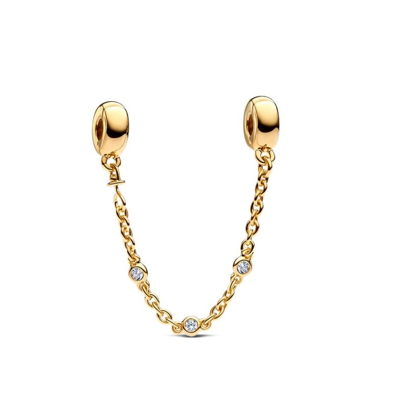 Pandora Triple Clear Stone turvaketju, 14K kullattu 763515C01-05-1