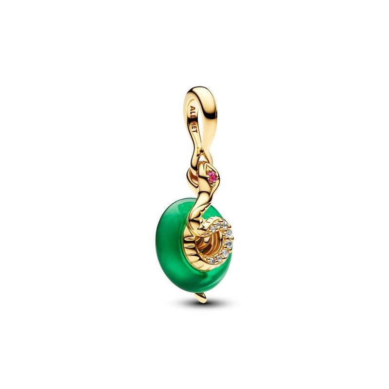 Pandora Snake Green Murano Glass Dangle hela 763617C01-1