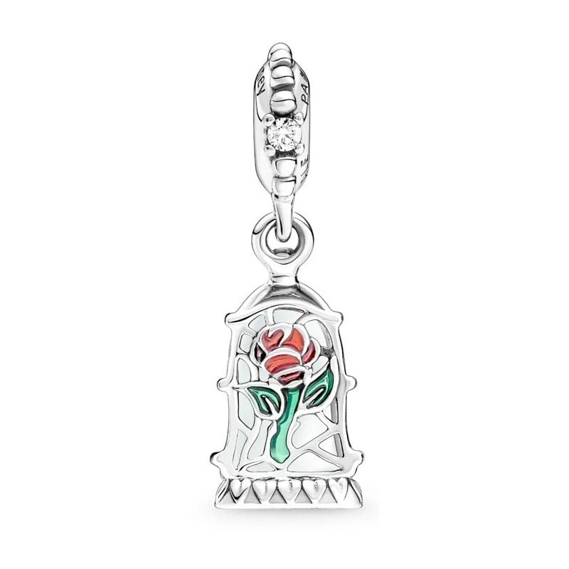 Pandora Beauty and the Beast Enchanted Rose Dangle hela 790024C01-1
