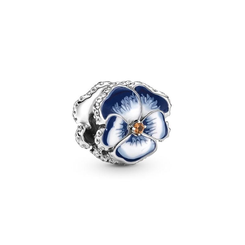 Pandora Blue Pansy Flower 790777C02-1