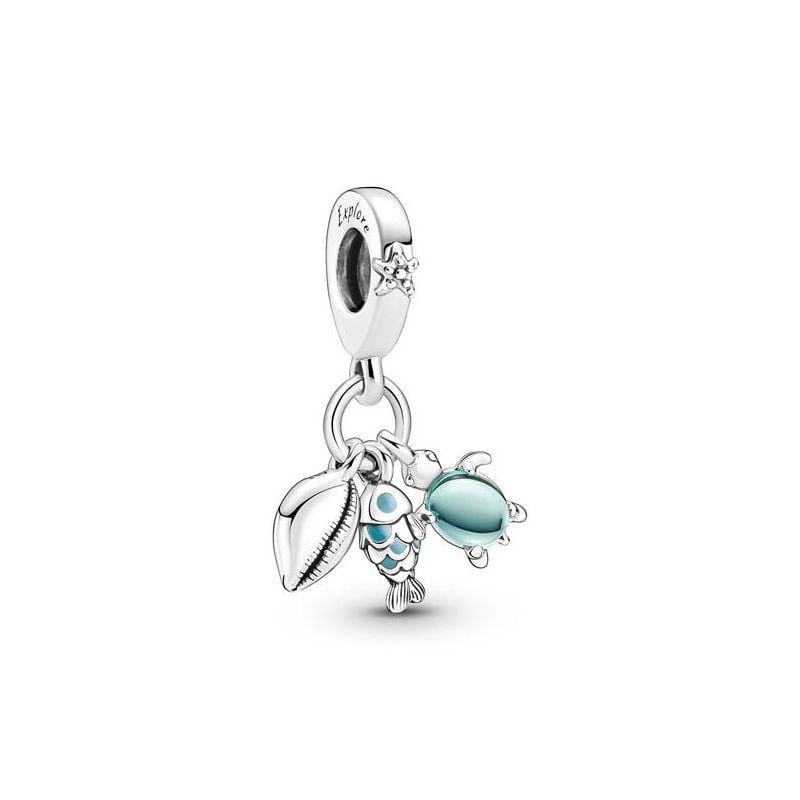 Pandora Moments Fish, Sea Turtle & Conch Triple Dangle hela 791697C01-1