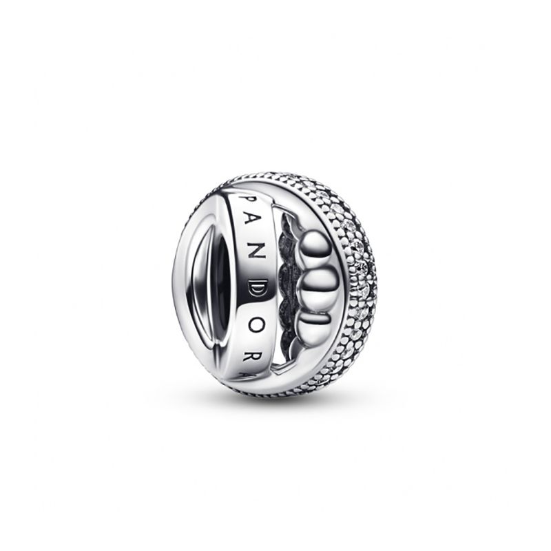 Pandora Signature Logo Pavé & Beads Charme 792317C01-1