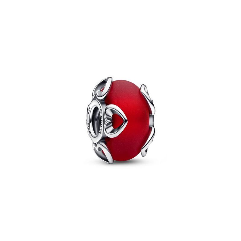Pandora Moments Frosted Red Murano Glass & Hearts hela 792497C01-1