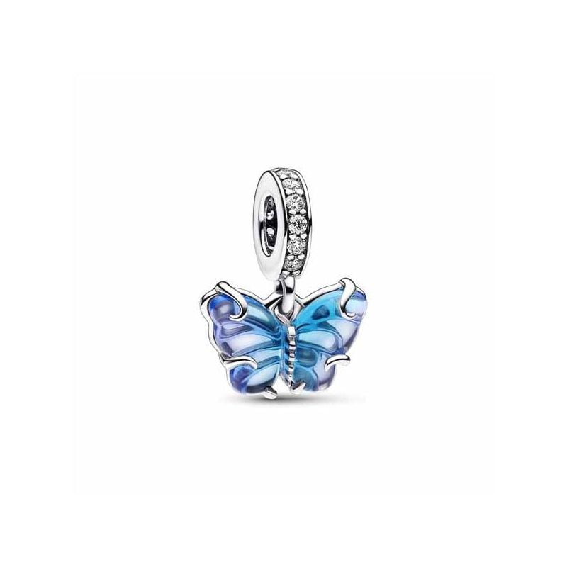 Pandora Blue Murano Glass Butterfly Dangle Berlock 792698C01-1