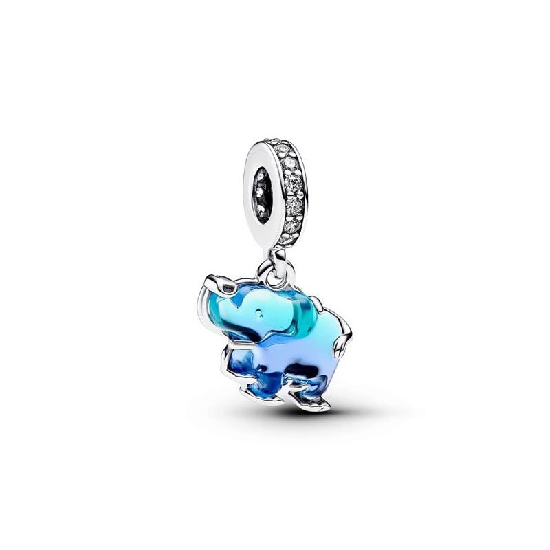 Pandora Blue Murano Glass Elephant hela 793339C01-1