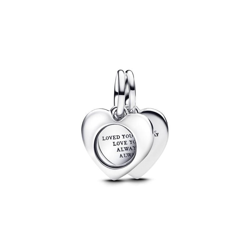Pandora Engravable Heart Magnifying Glass Double Dangle hela 793671C00-1
