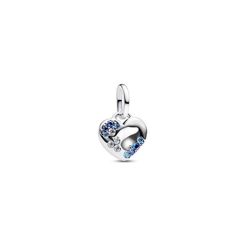 Pandora Blue Glitter Engravable Heart Charme 793932C01
