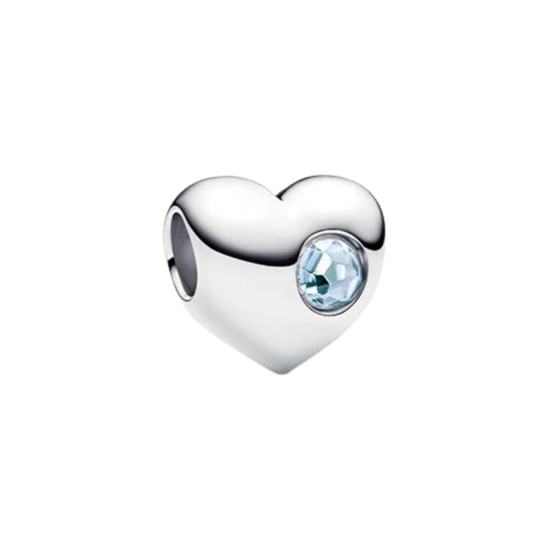 Pandora Engravable Sea Aqua Blue Stone Heart Charm 794161C03