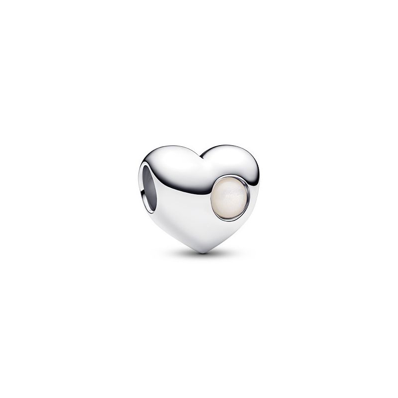 Pandora Engravable White Stone Heart Charme 794161C06