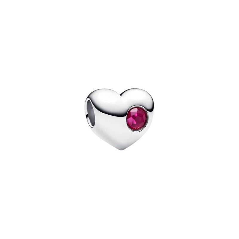 Pandora Engravable True Red Stone Heart Charme, Juli 794161C07