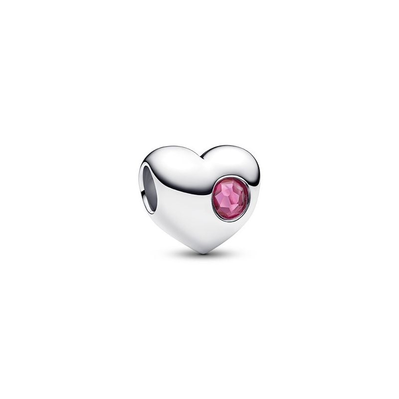 Pandora Engravable Pink Stone Heart Charme 794161C10