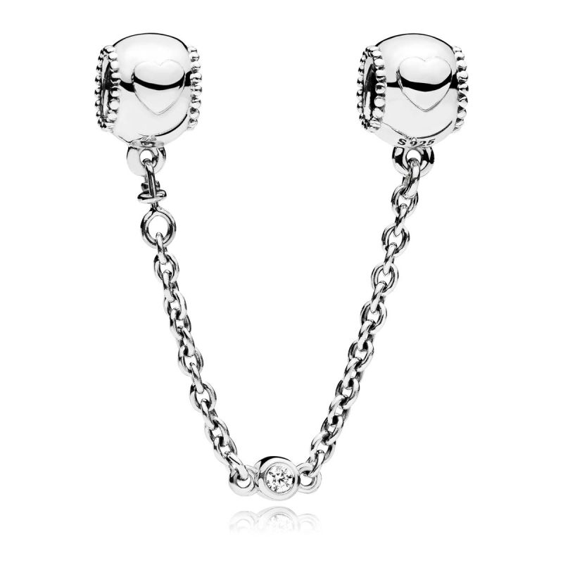 Pandora Embossed Hearts -turvaketju 796457CZ-05-1