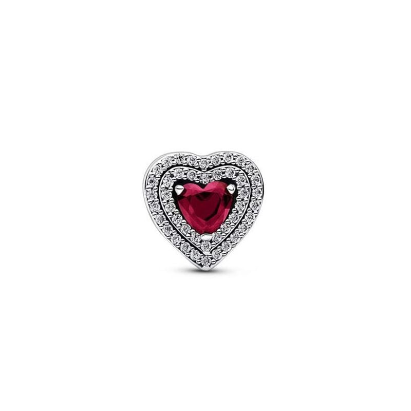 Pandora Timeless Sparkling Red Levelled Heart hela 799218C02-1