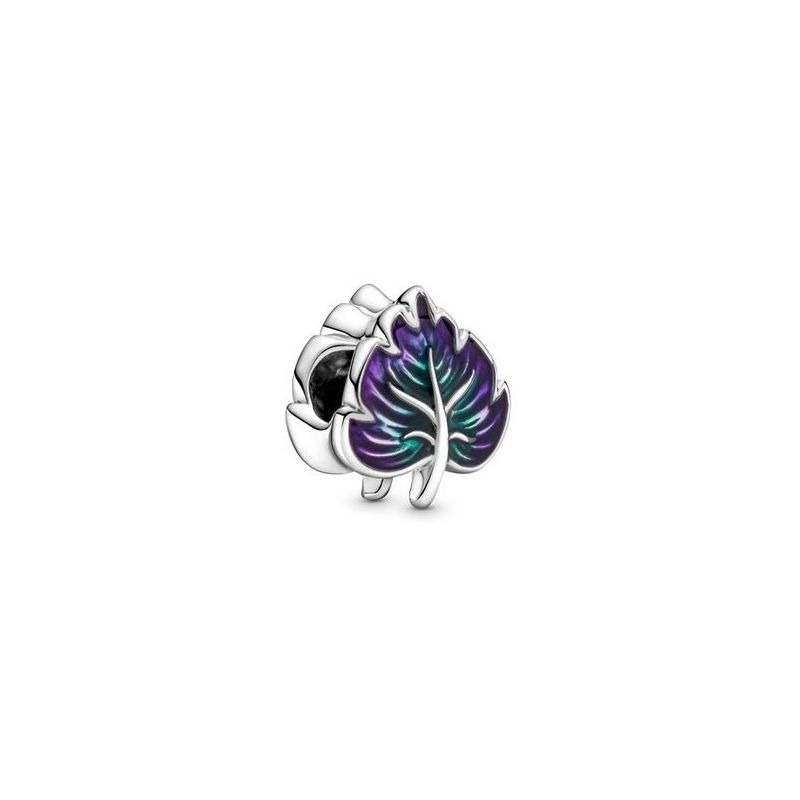 Pandora Purple and Green Leaf hela 799542C01-1