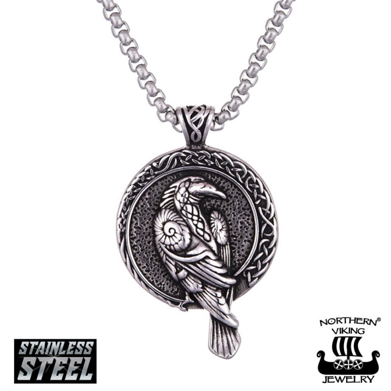 Northern Viking Jewelry -kaulakoru "Raven Celtic Knot" NVJRS113-1