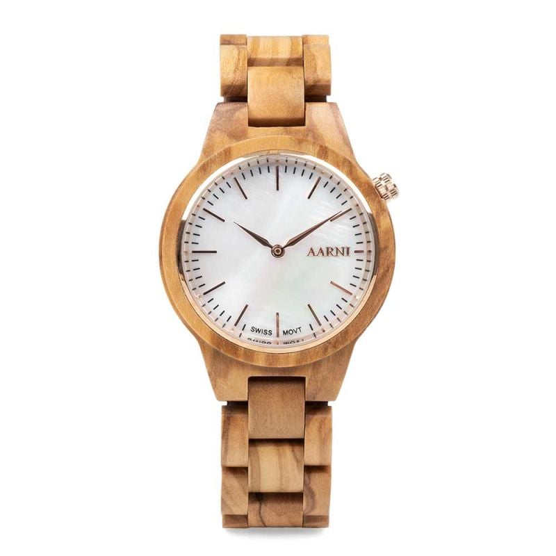 Aarni Vega Oliivipuu Armbanduhr 6430066270392-1