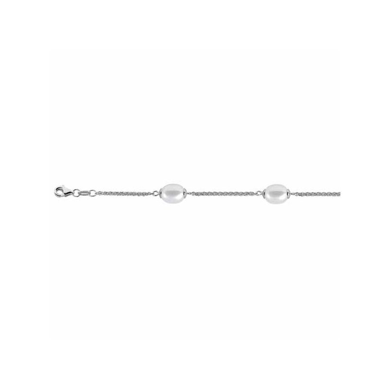 Hopeinen helmirannekoru B-0268-1