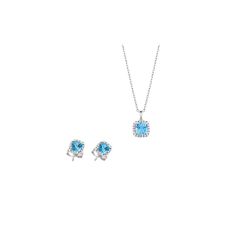 Brilliant Star Schmuckset, hellblauer Topas
