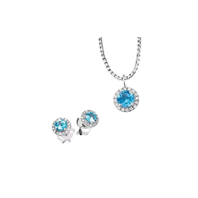 Brilliant Star Schmuckset, blauer Topas