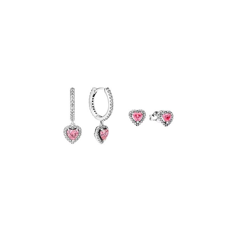 Pandora Pink Heart Ohrring-Set