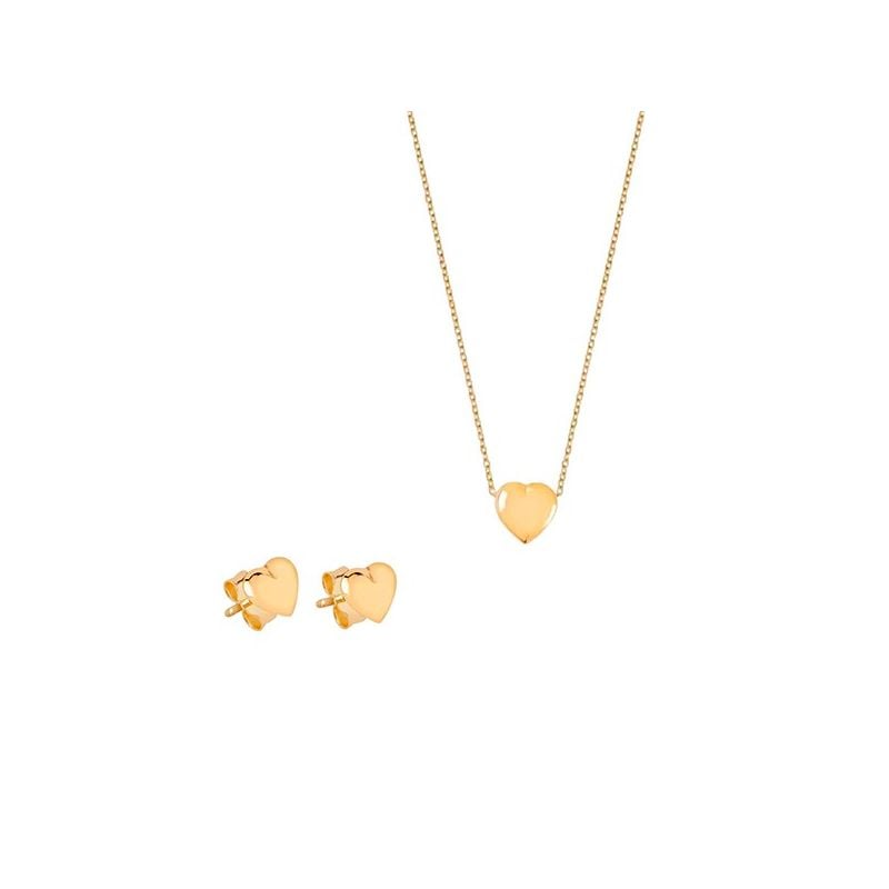 Goldenes Schmuckset mit Herzen