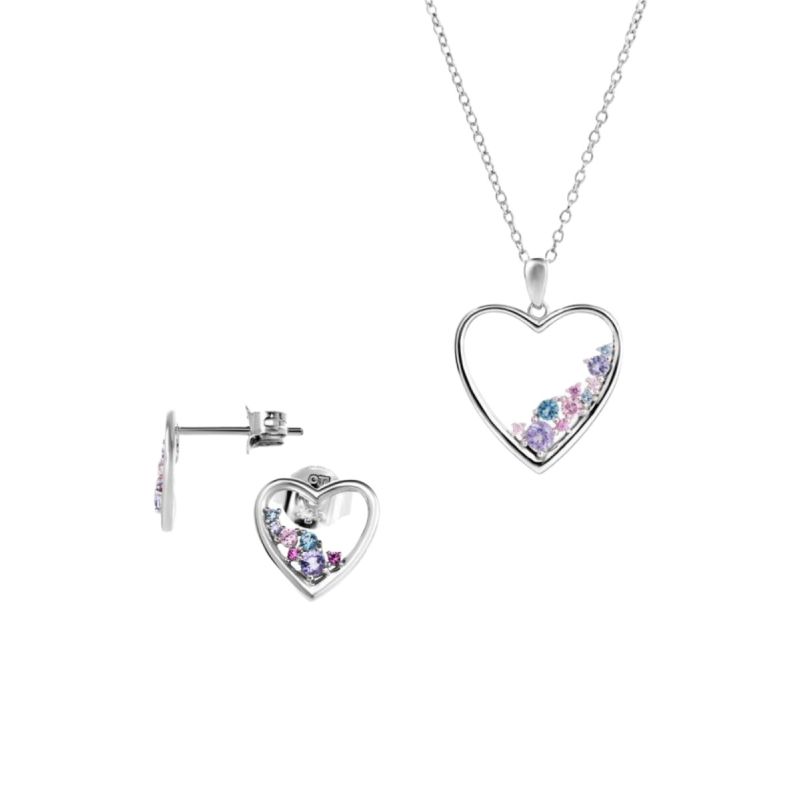 Silbernes Schmuckset mit Herz